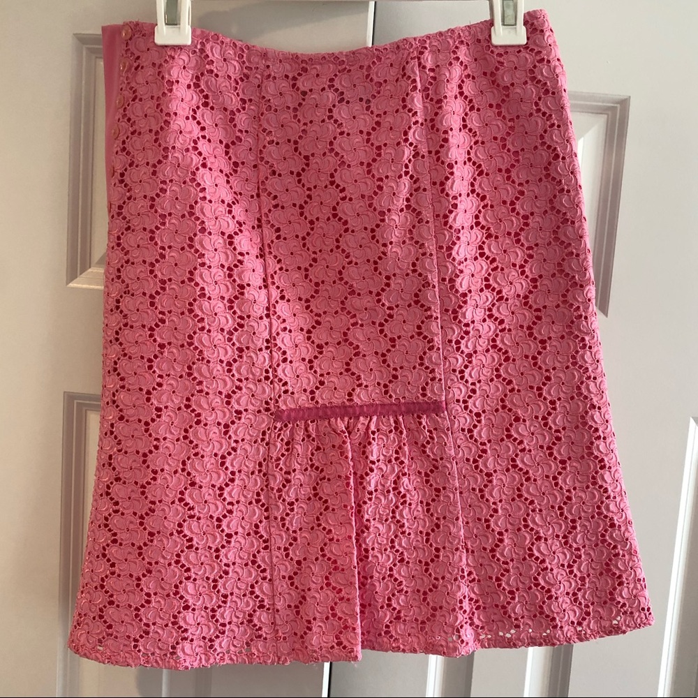Pink lace skirt
